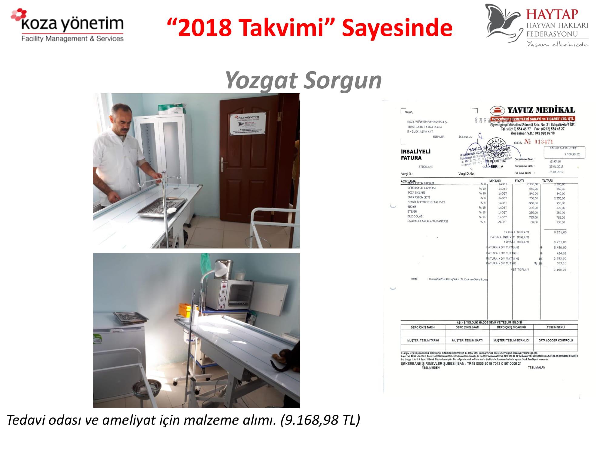 Haytap 2018 Takvim Gelirleri Yozgat/Sorgun’da Ameliyathane Oldu